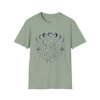 Golden Retriever Moon Cycle Line Art T-Shirt