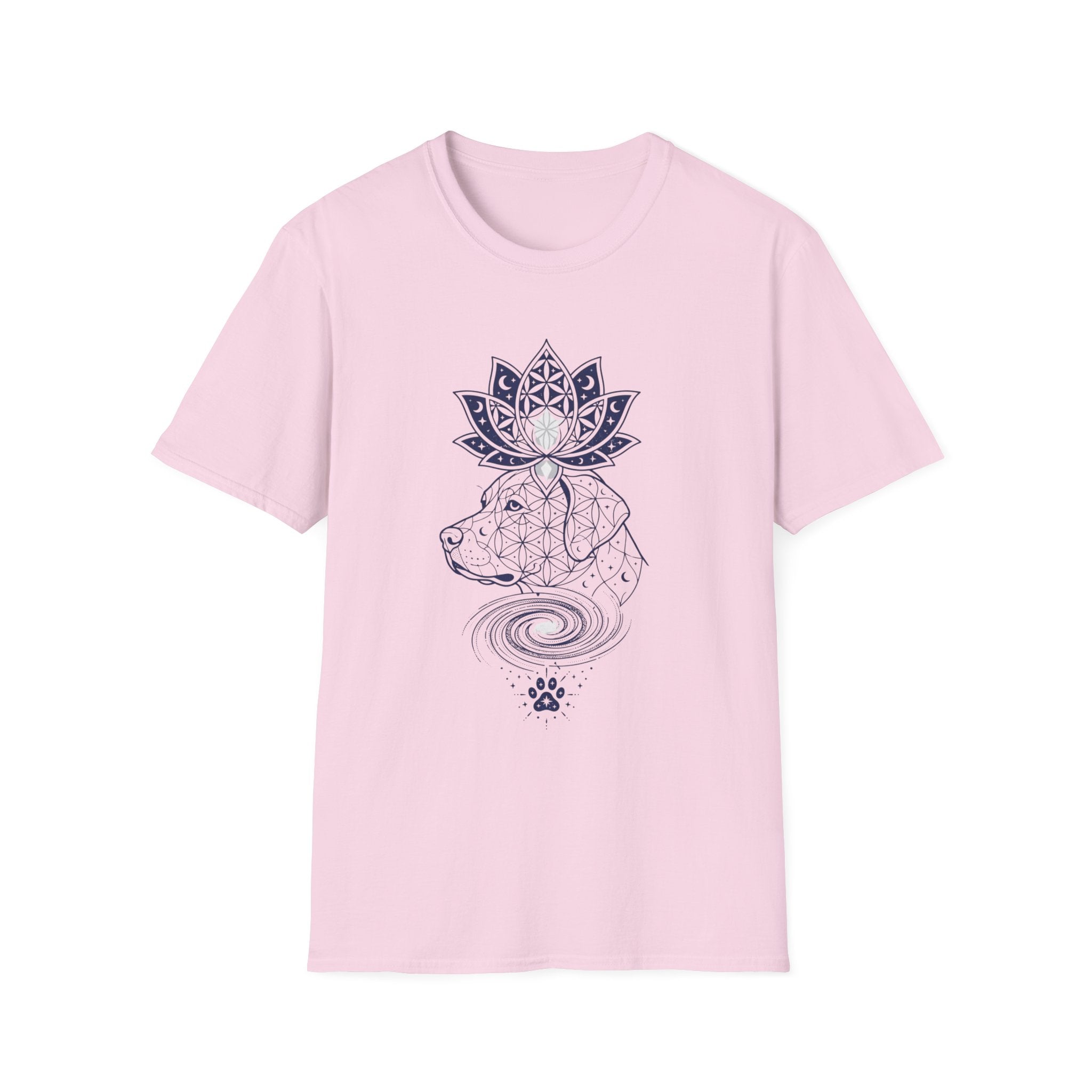 Lotus Dog Galaxy Paw Lne Art T-Shirt