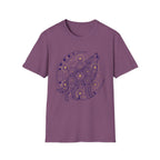 Wolf Howling On Moon Phases Line Art T-Shirt