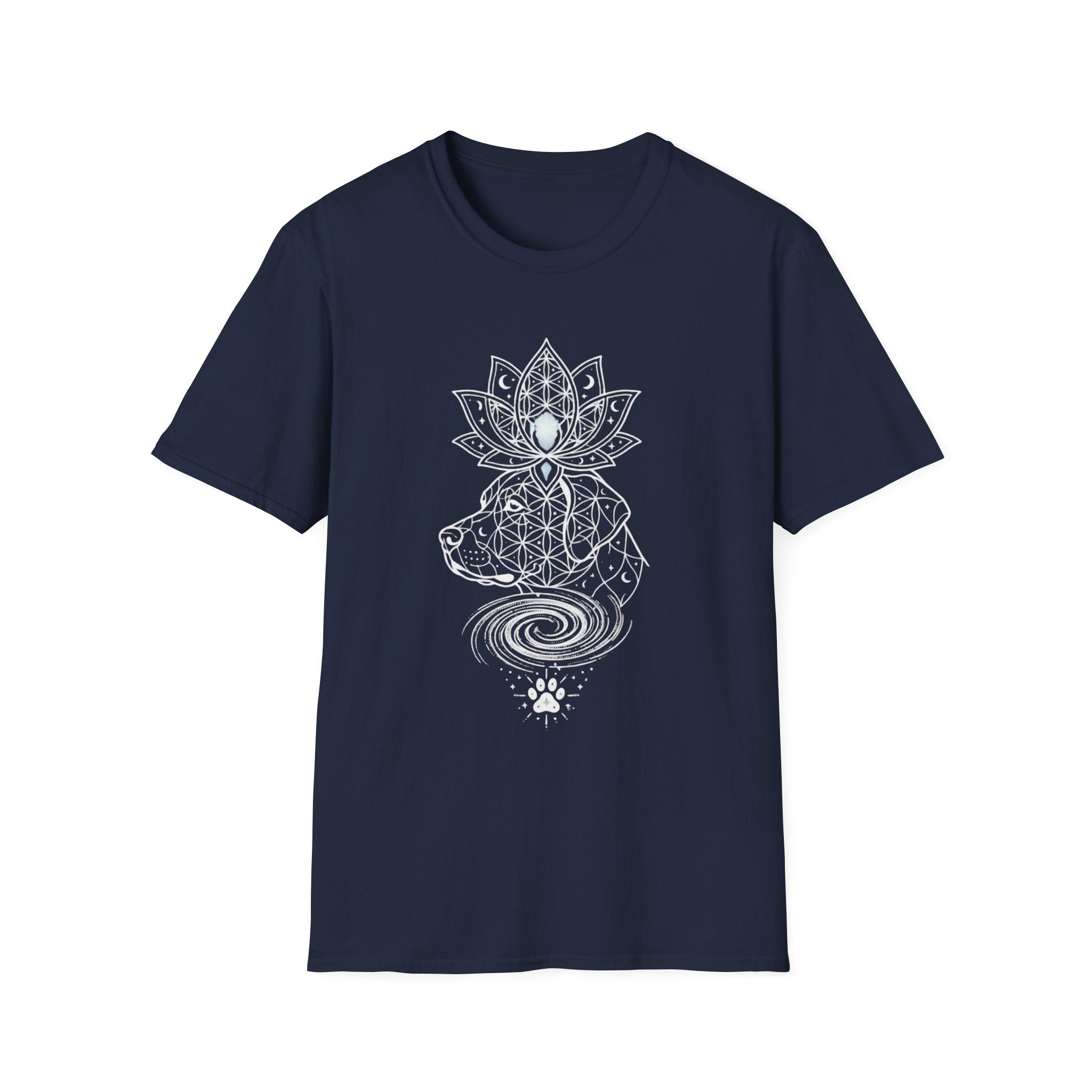 Lotus Dog Galaxy Paw Lne Art T-Shirt