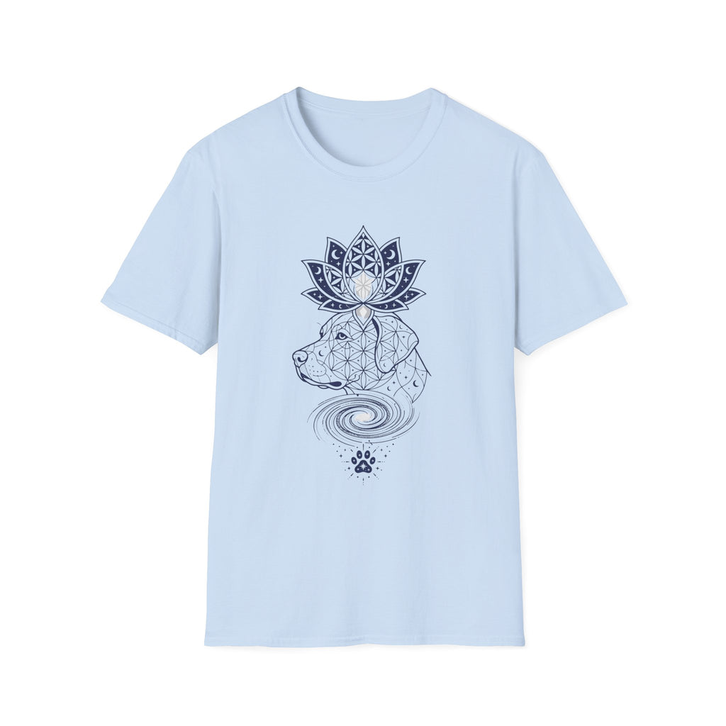 Lotus Dog Galaxy Paw Lne Art T-Shirt