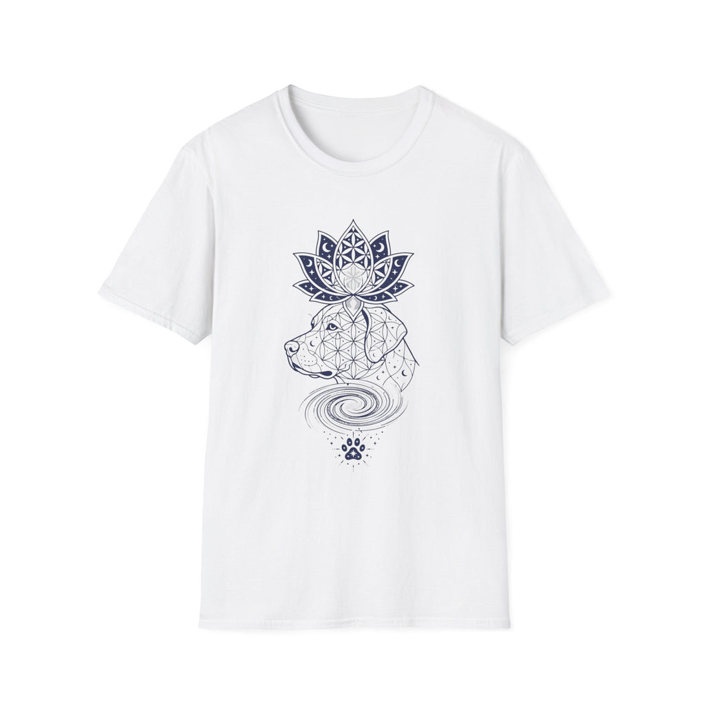 Lotus Dog Galaxy Paw Lne Art T-Shirt