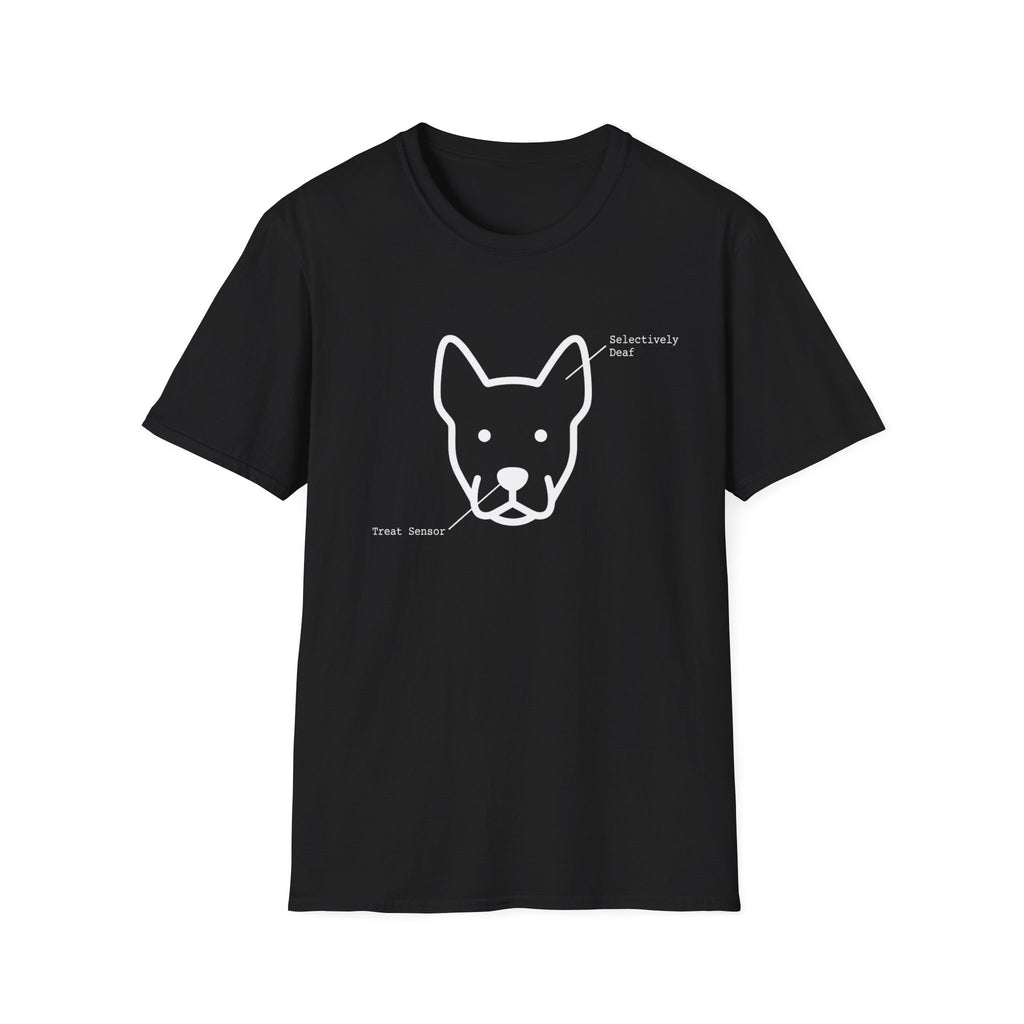 Dog Head Selectively Deaf Treat Sensor T-Shirt