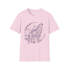 Wolf Howling On Moon Phases Line Art T-Shirt
