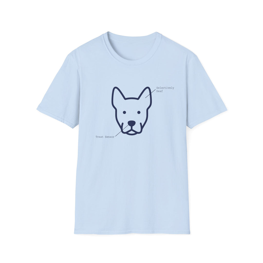 Dog Head Selectively Deaf Treat Sensor T-Shirt