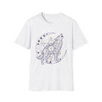 Wolf Howling On Moon Phases Line Art T-Shirt