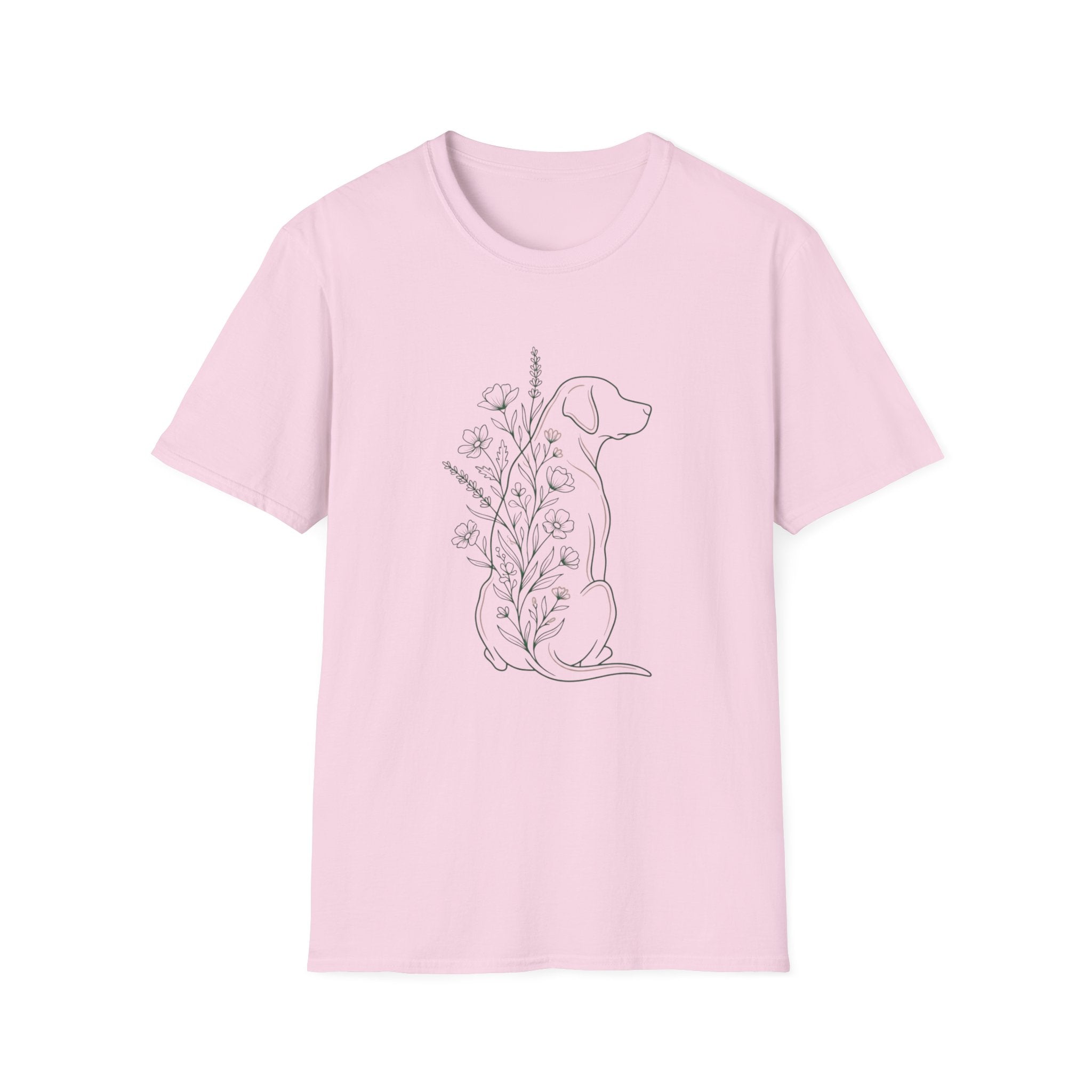 Flowers Dog Back Sideways T-Shirt