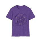 Wolf Howling On Moon Phases Line Art T-Shirt