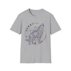 Wolf Howling On Moon Phases Line Art T-Shirt