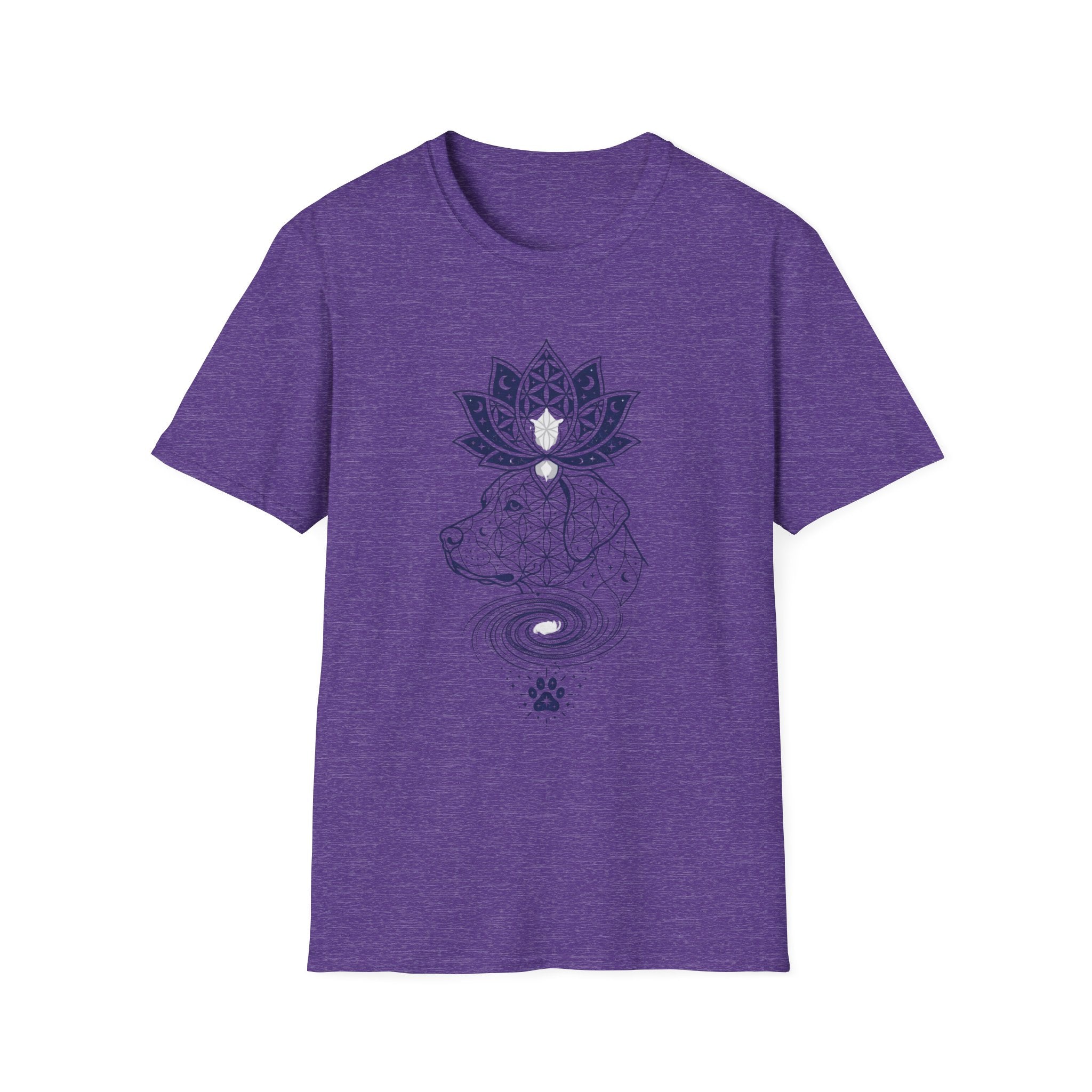 Lotus Dog Galaxy Paw Lne Art T-Shirt