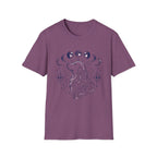 Golden Retriever Moon Cycle Line Art T-Shirt