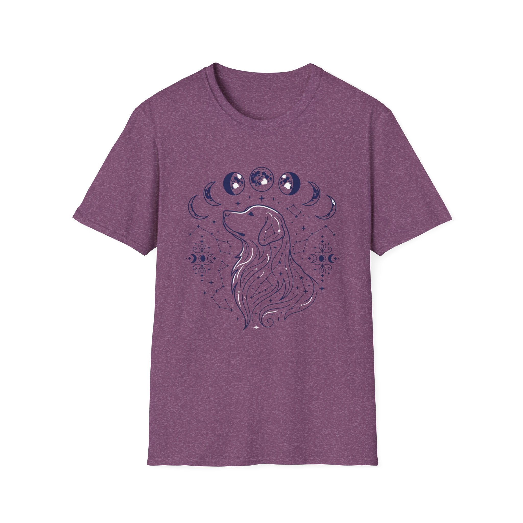 Golden Retriever Moon Cycle Line Art T-Shirt