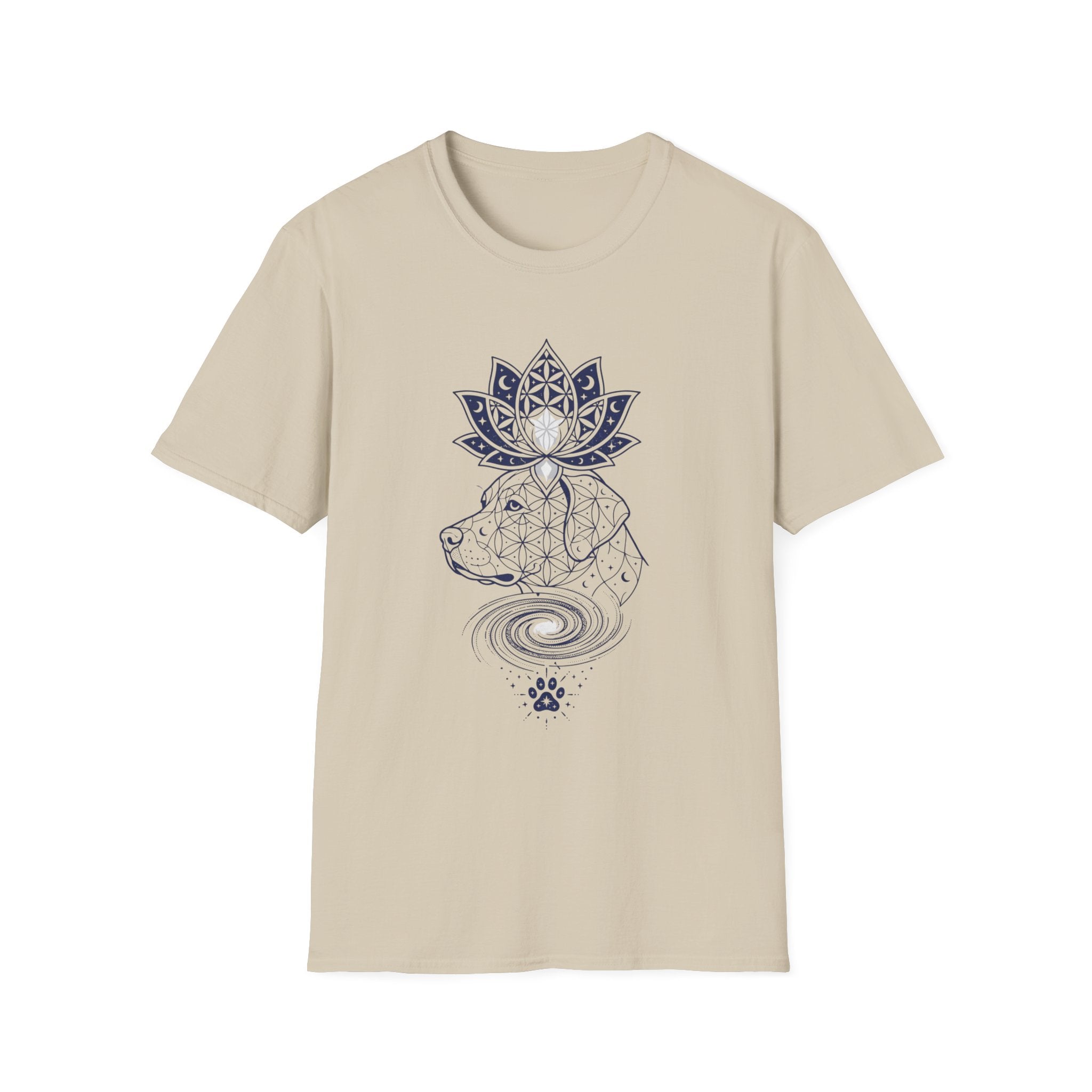 Lotus Dog Galaxy Paw Lne Art T-Shirt