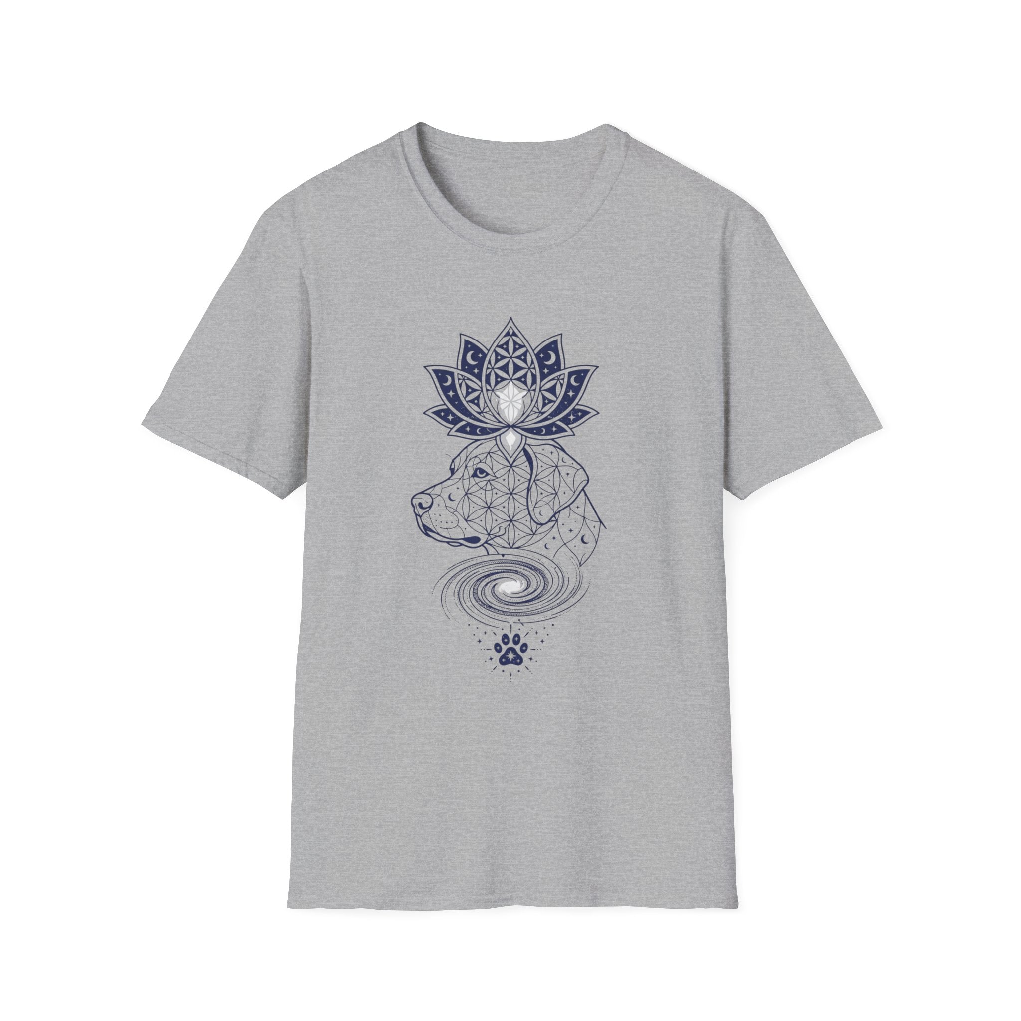 Lotus Dog Galaxy Paw Lne Art T-Shirt