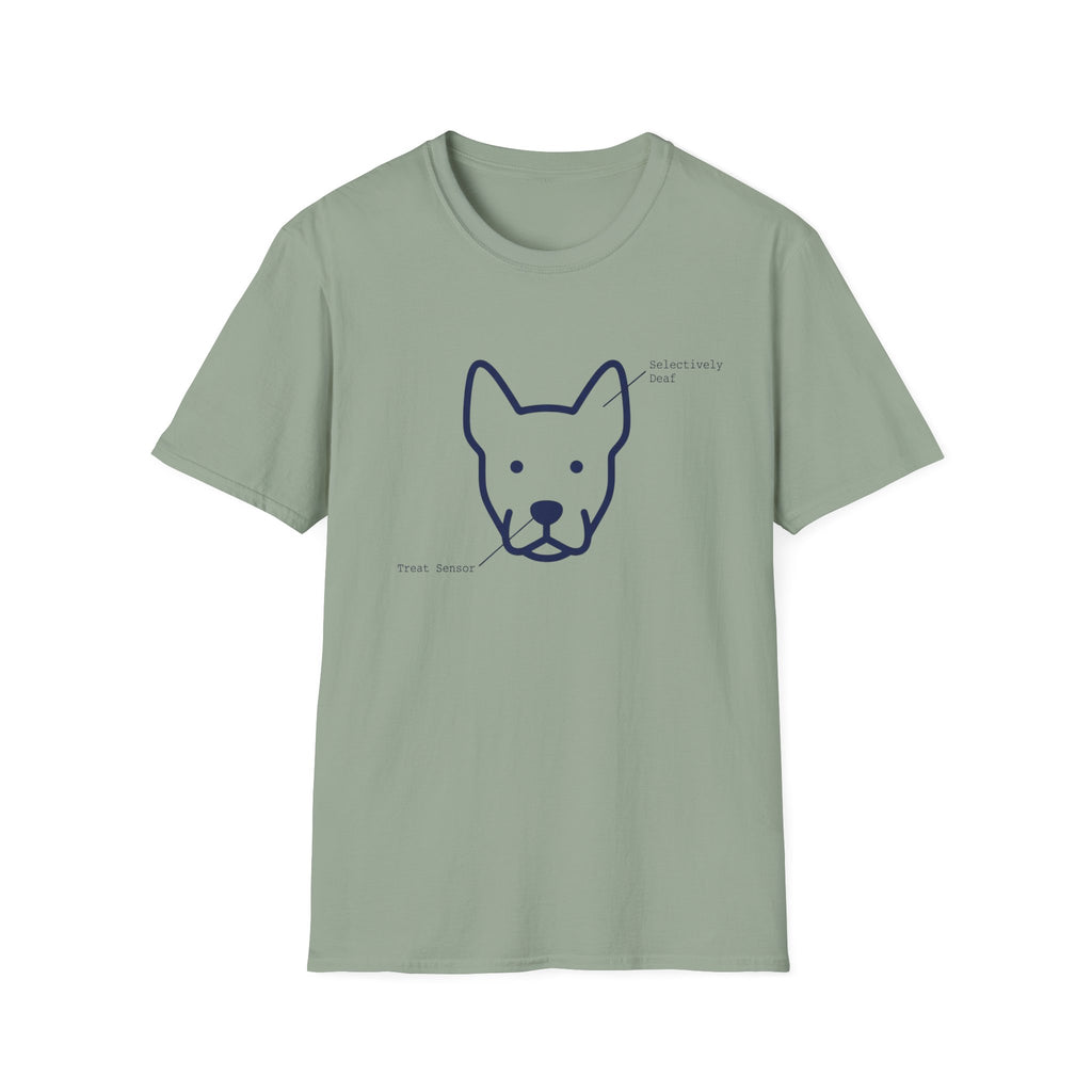 Dog Head Selectively Deaf Treat Sensor T-Shirt