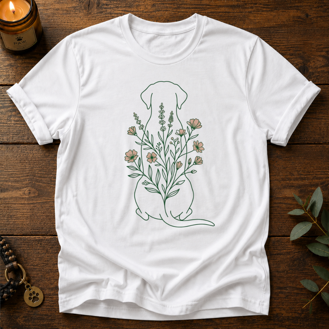 Flowers Dog Back T-Shirt